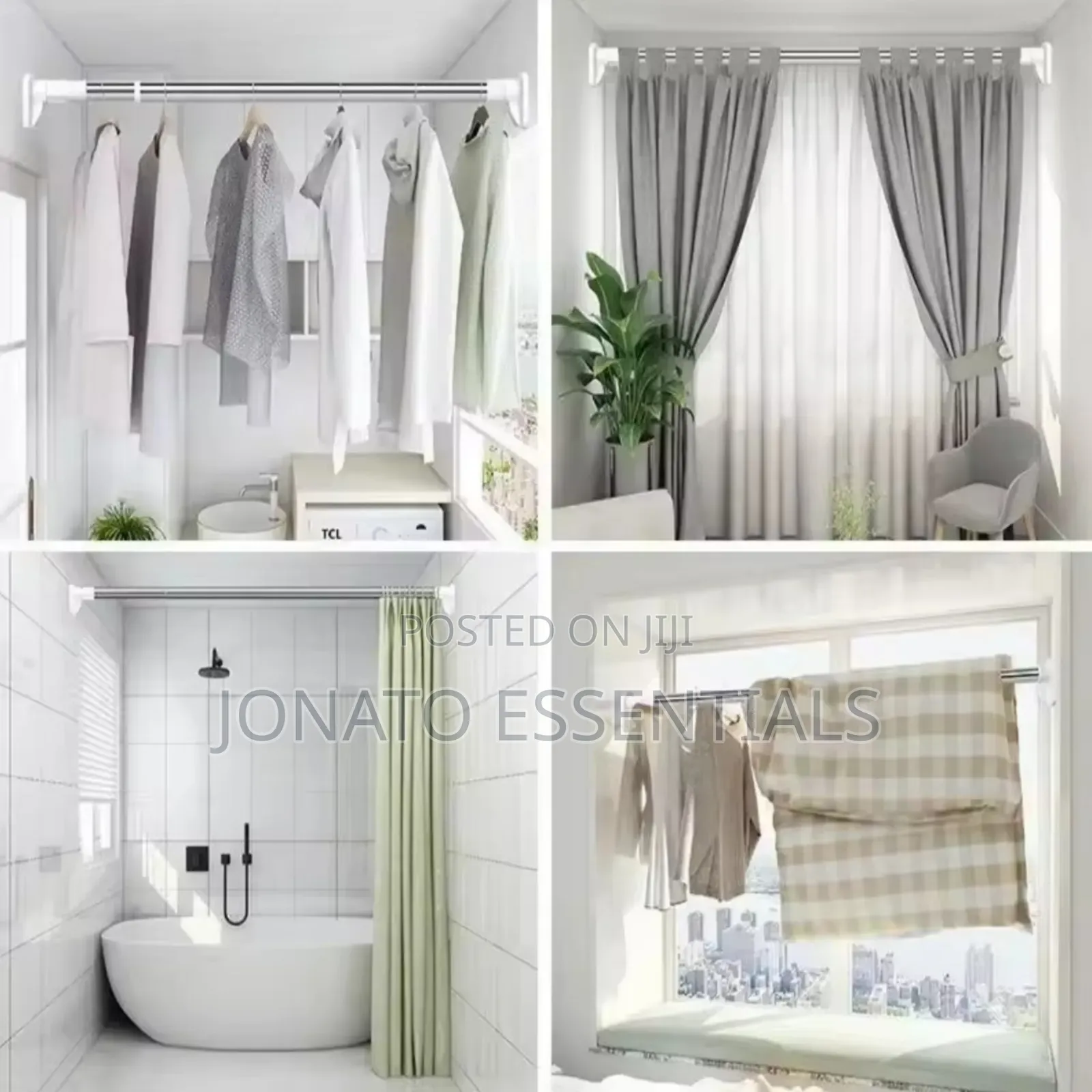 Adjustable Tension Rod For Curtains Wardrobe (No Drilling) Kenya
