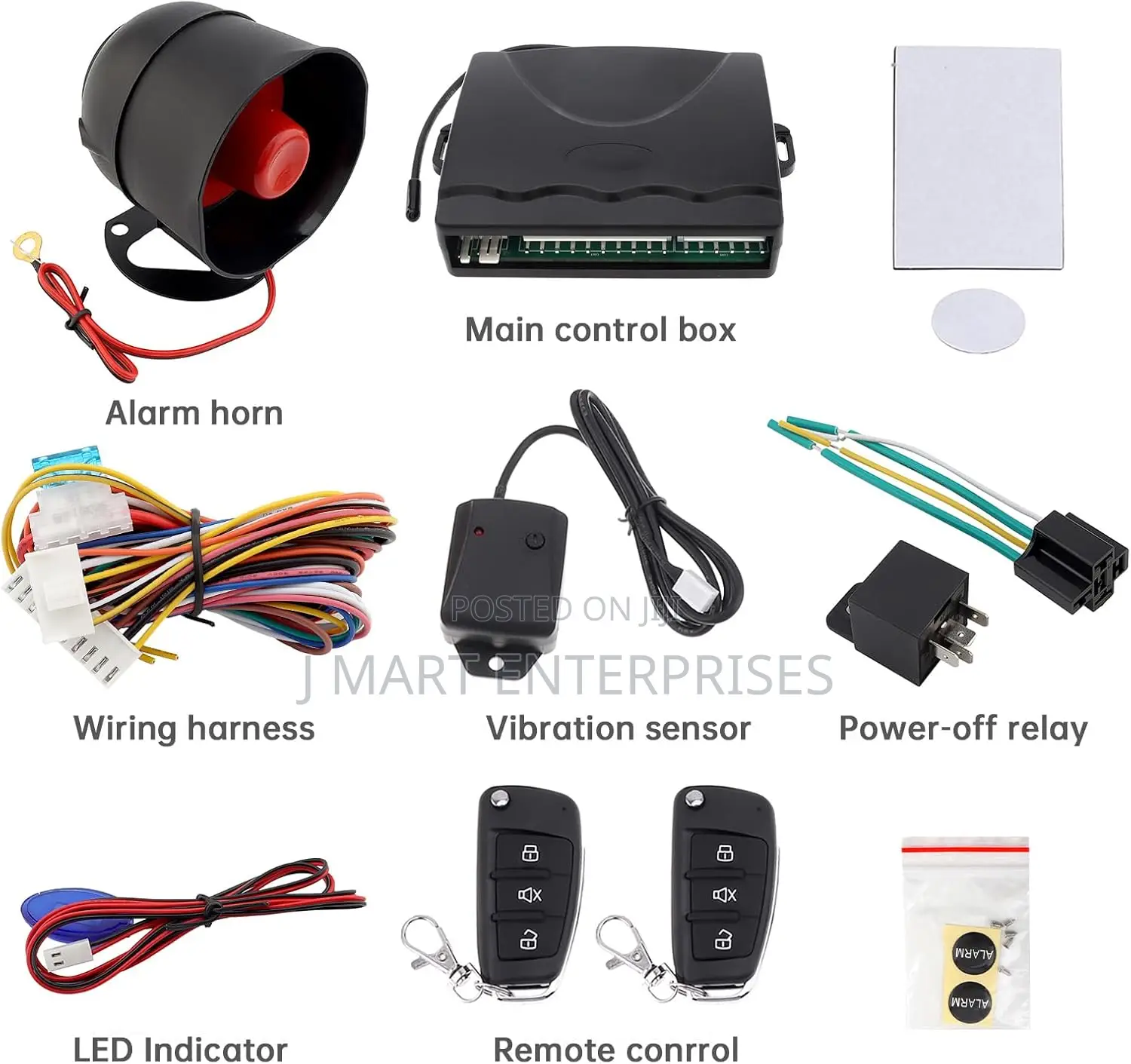 Universal 12v Auto Car Alarm Keyless Entry System With Remote Control