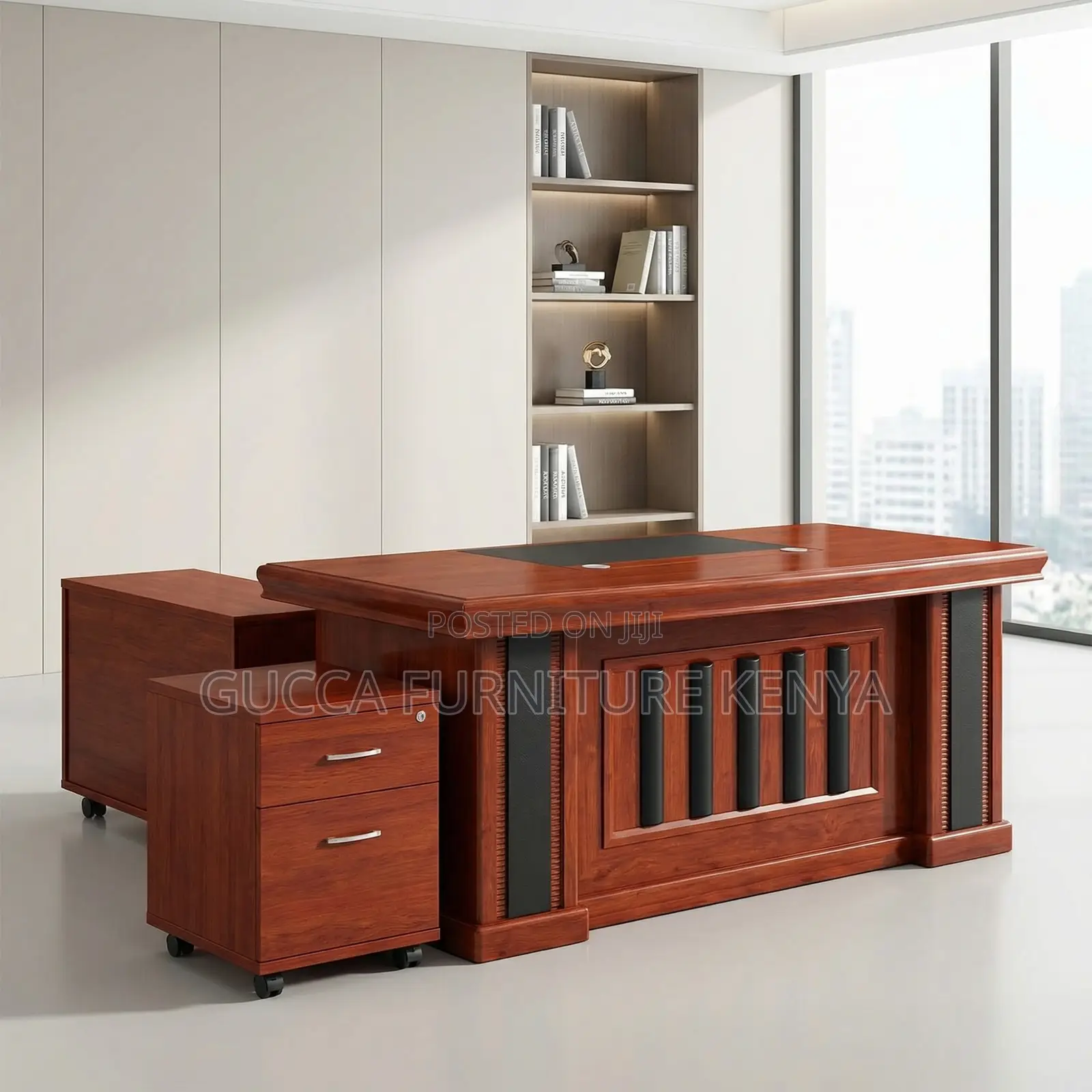 1.8 Meters Mahogany Executive L-shaped Table