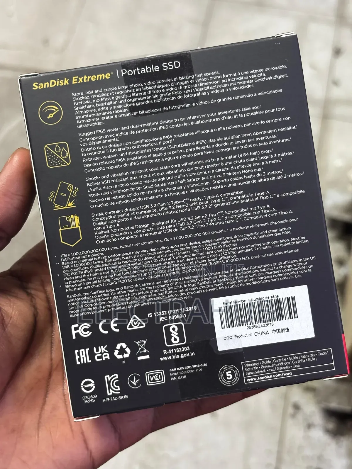 Sandisk Extreme 1tb Portable Ssd Brand New Sealed