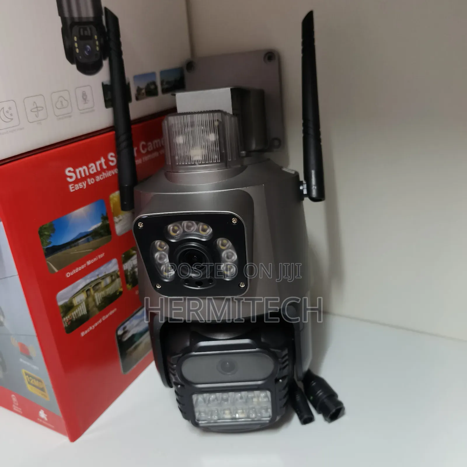 Black Dual Lens 4g Electric Model Surveillance Camera