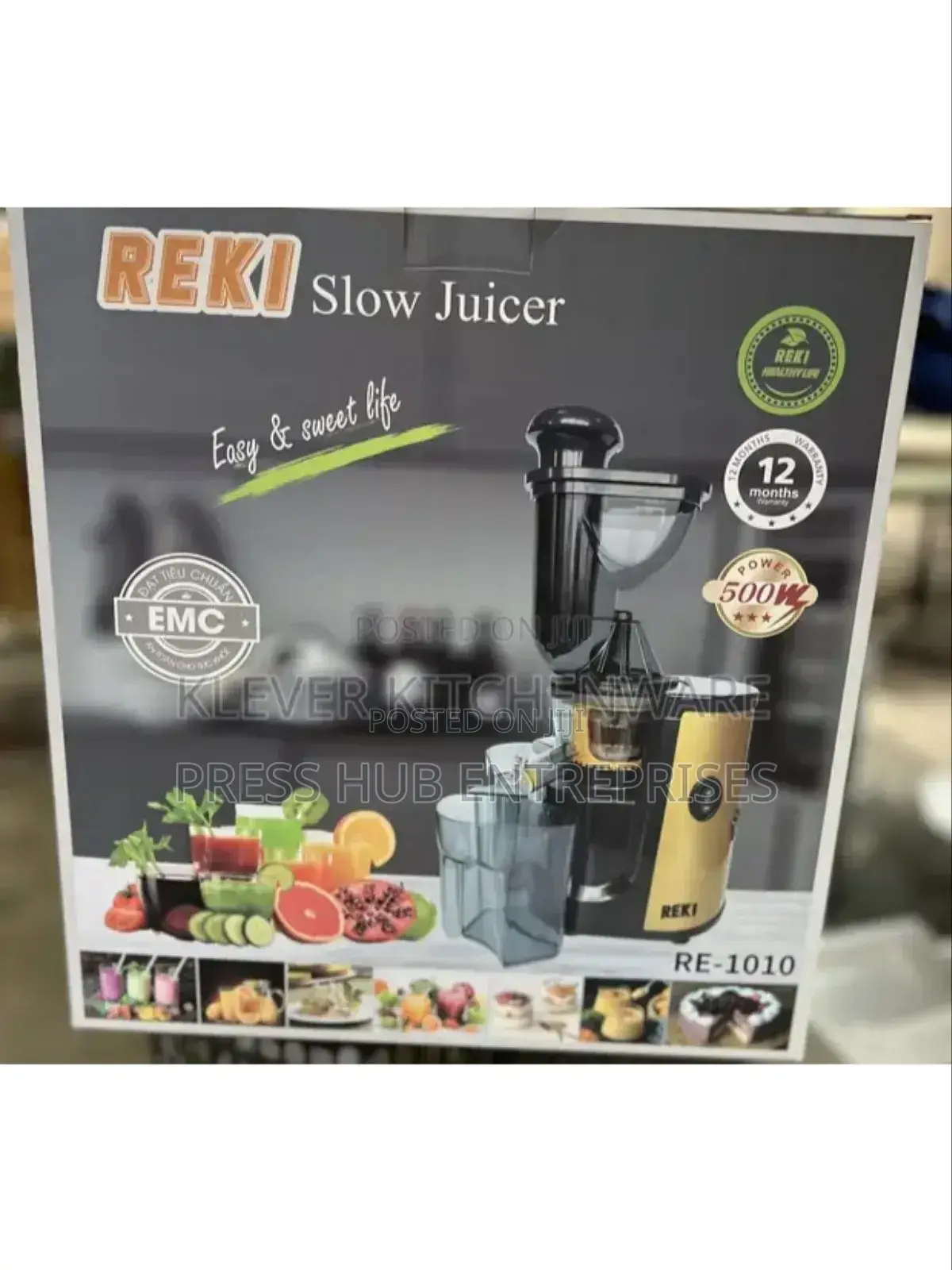 Reki 500w Cold Press Slow Juicer – Extra Large Caliber