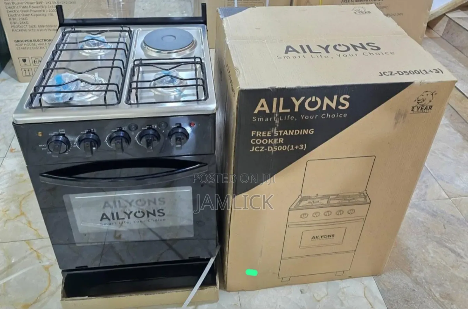 Ailyons 3+1 Free Standing Cooker 50×55 - Dv