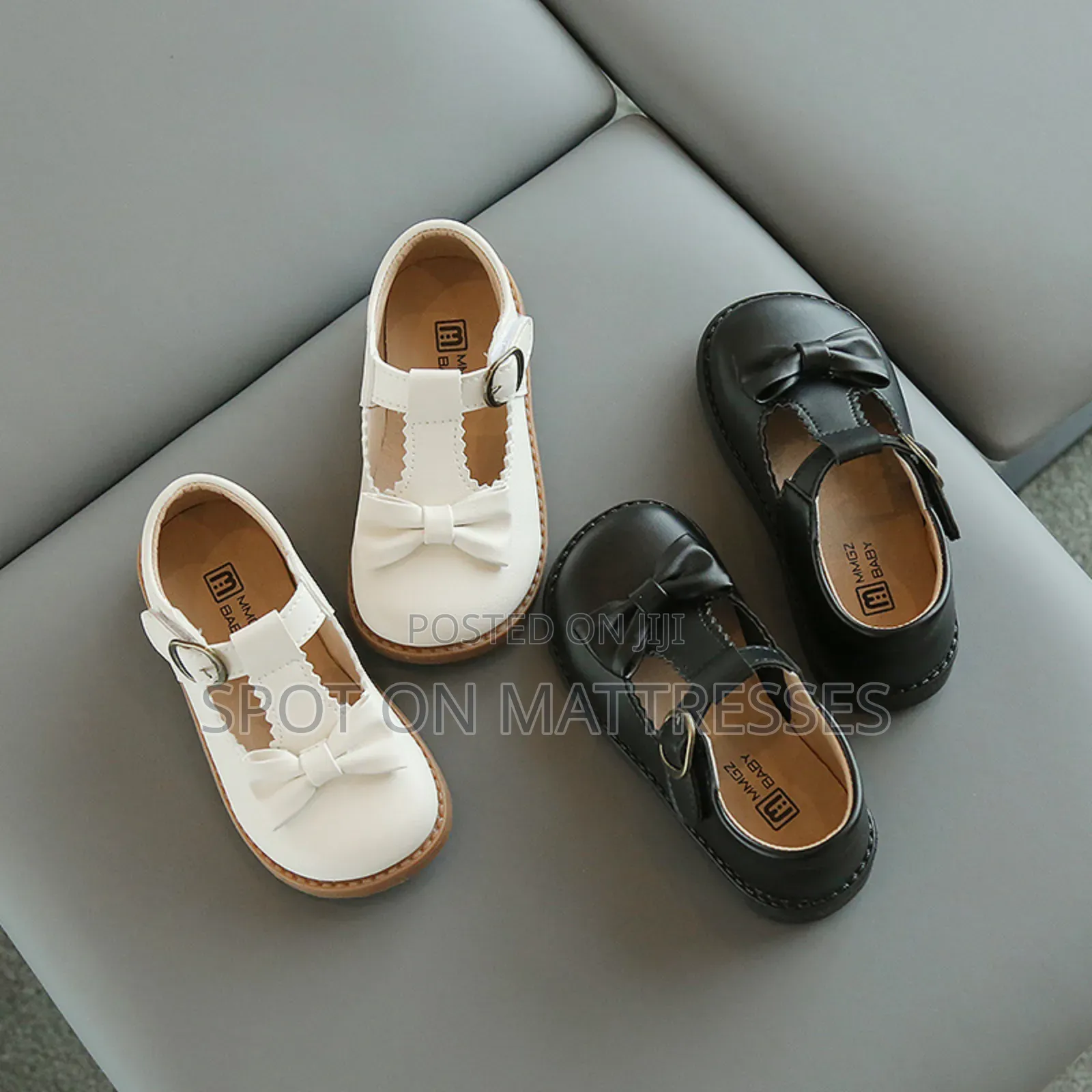 Demure! Girls' Shoes Sizes 21-30. Cream & Black. Delivery Available.