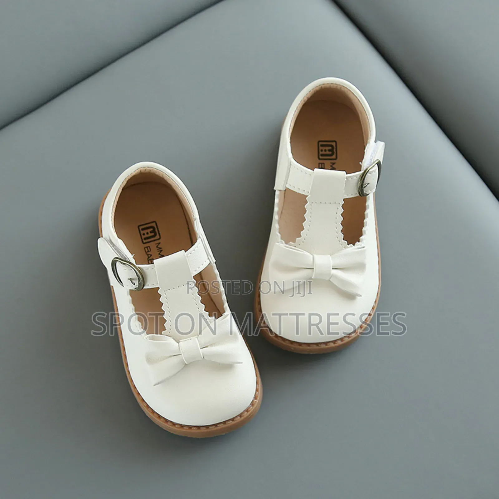 Demure! Girls' Shoes Sizes 21-30. Cream & Black. Delivery Available.