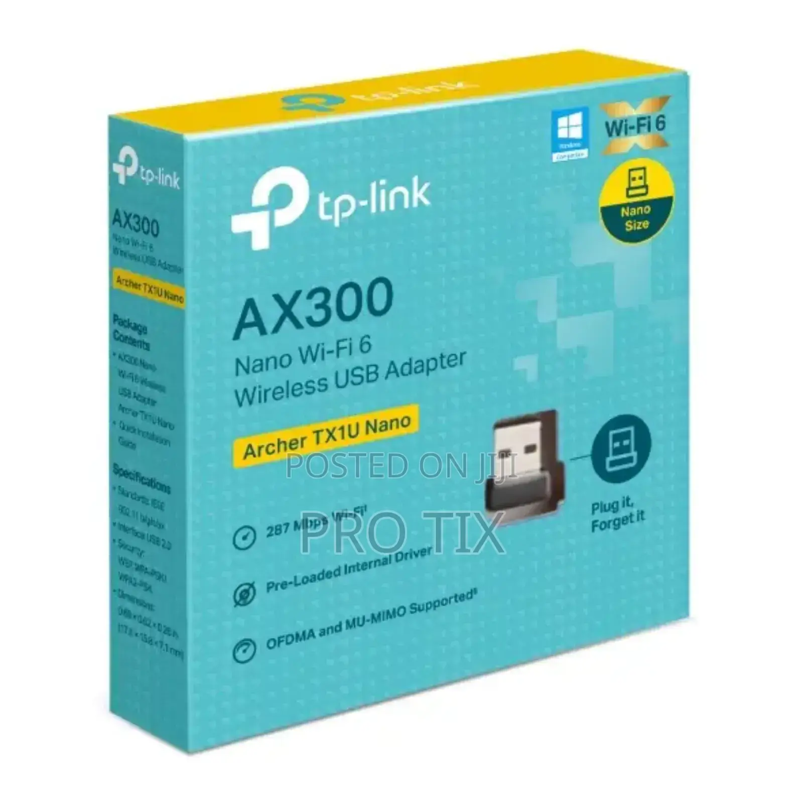 Tp-Link Ax300 Nano Wi-Fi 6 Wireless Usb Adapter - Tl-Archer Tx1u Nano