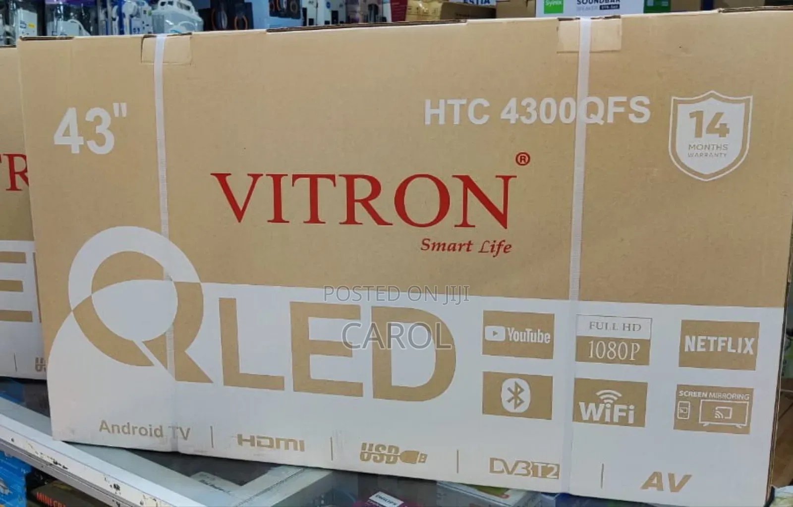 Vitron 43" Qled Smart Android Frameless With Bluetooth