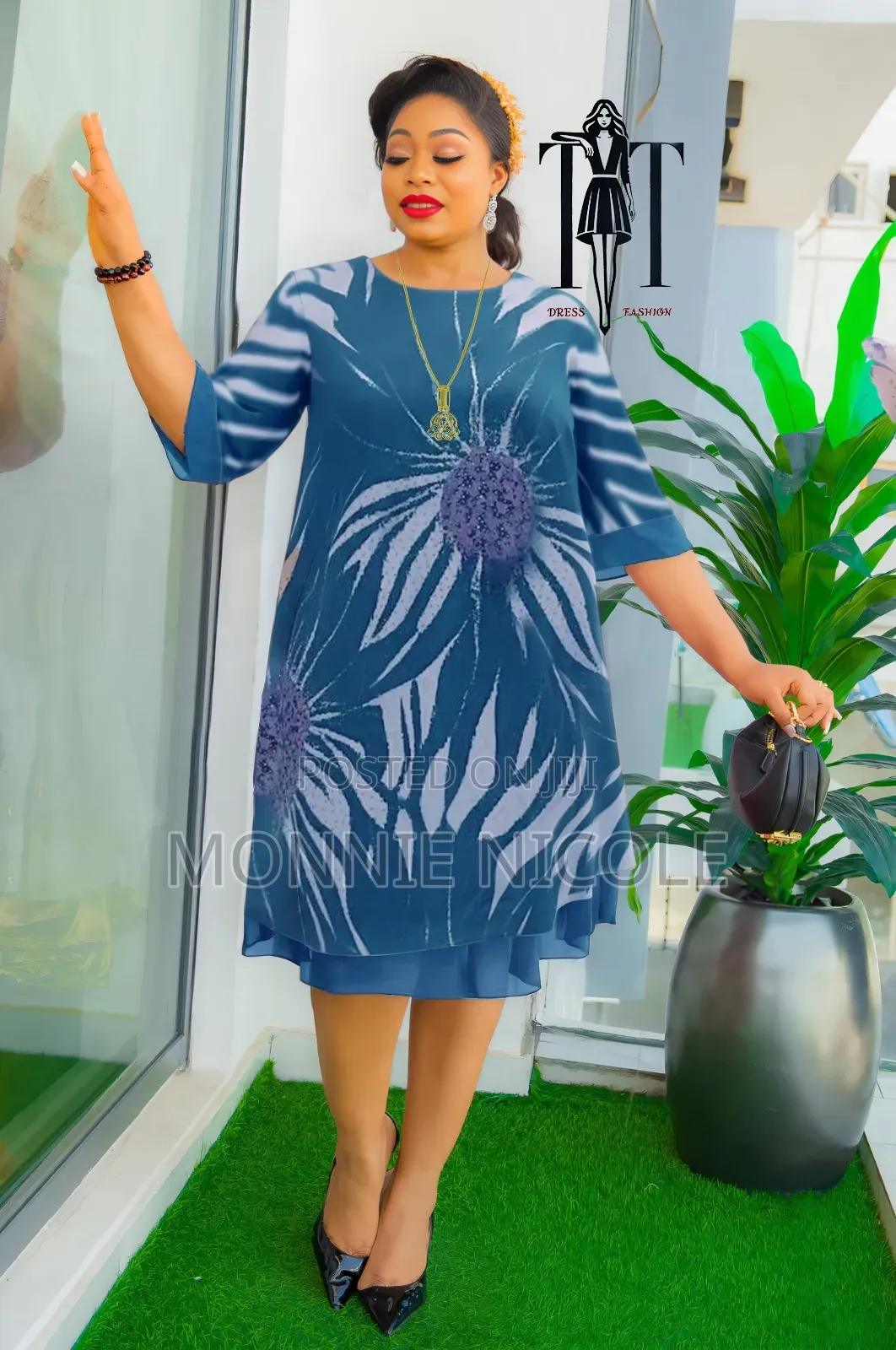 Purple Print Women Dress