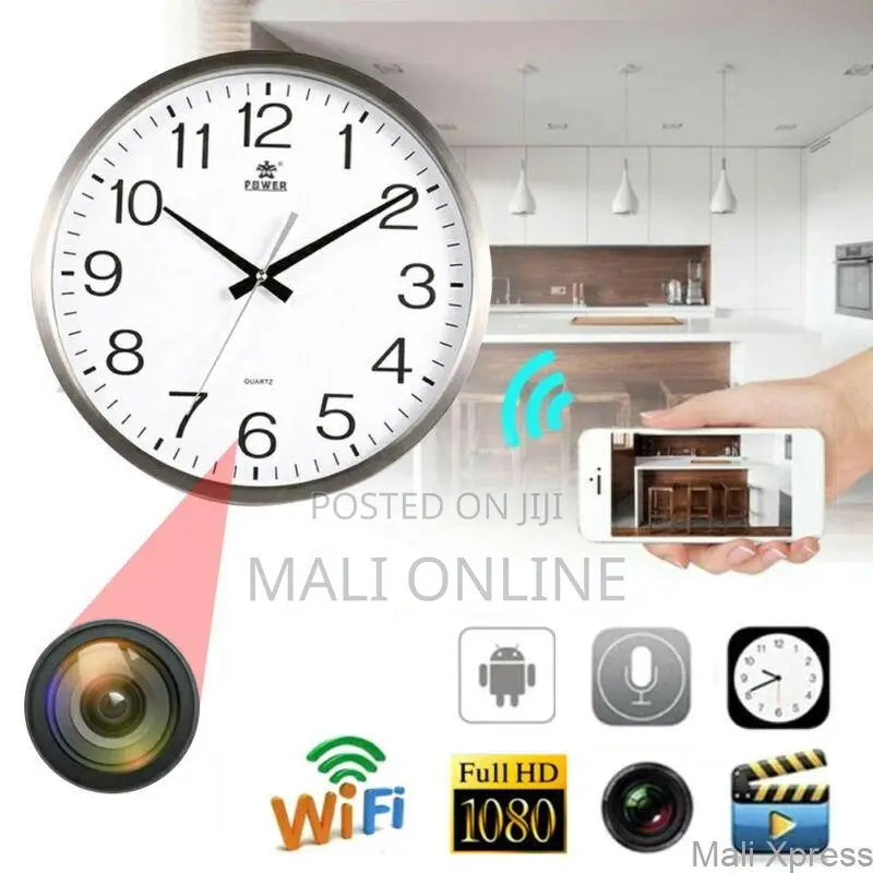 Wifi Wall Clock Camera 1080p Hd Hidden Nanny Cam