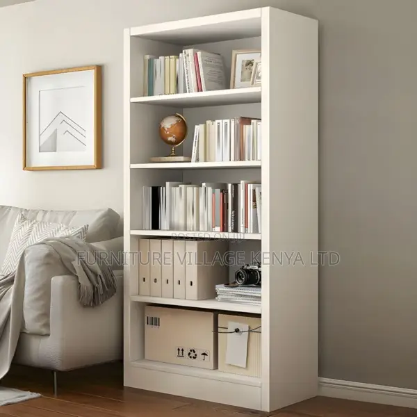 Office Bookshelf; Modern 5-tier Wooden Bookshelf