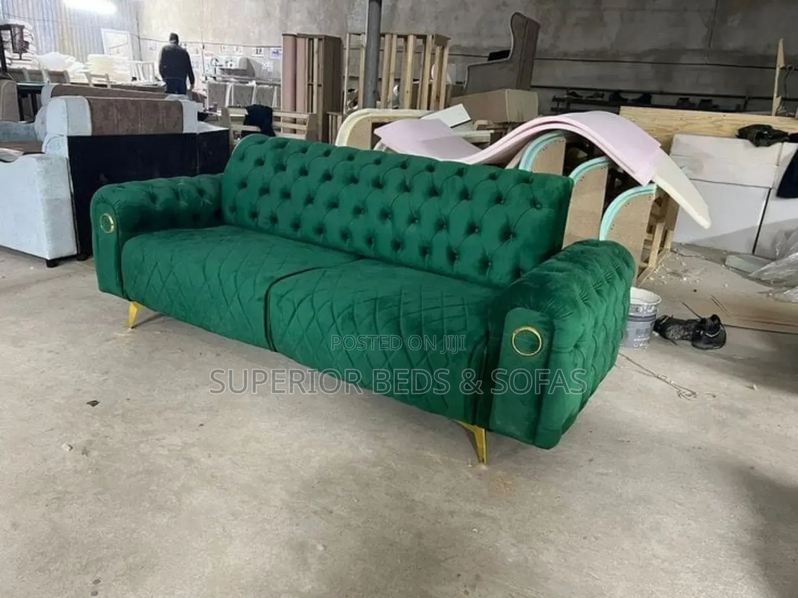Emerald Tufted 4 Seater Sofa
