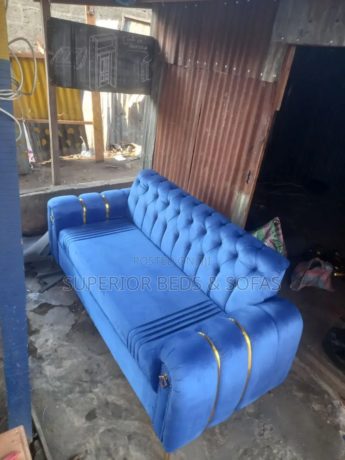 Royal Blue Chester 3 Seater Sofa