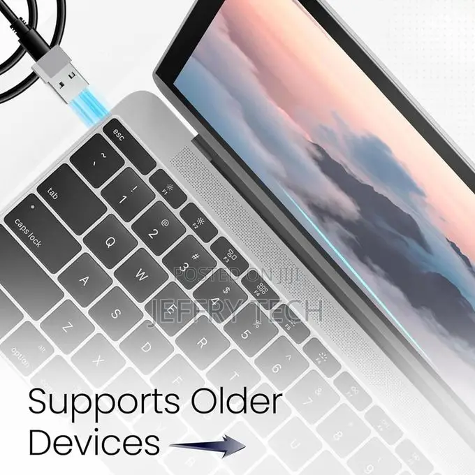Usb-a Male 2.0 to Usb-C Female Adapter, High-Quality Zinc Body With He