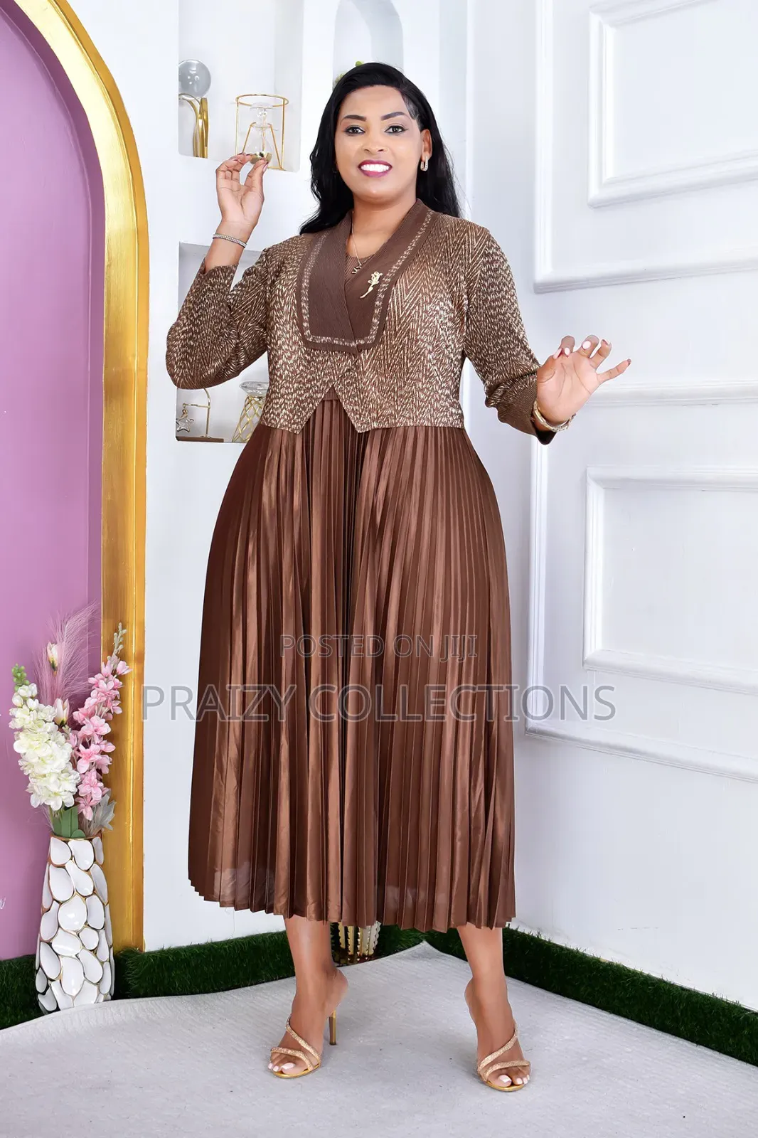 Free Size Pleated Dress Set