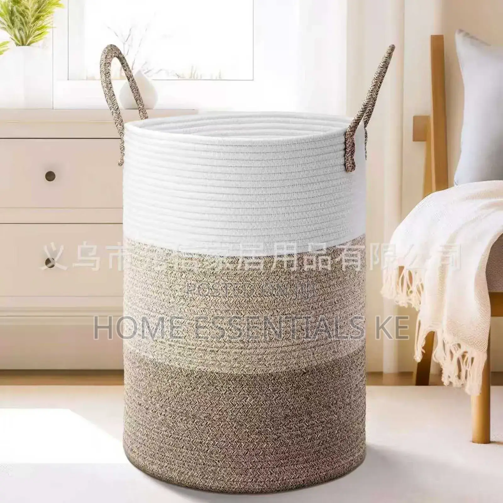Cotton Woven Rope Basket*Height : 50cm
Diameter: 38cm