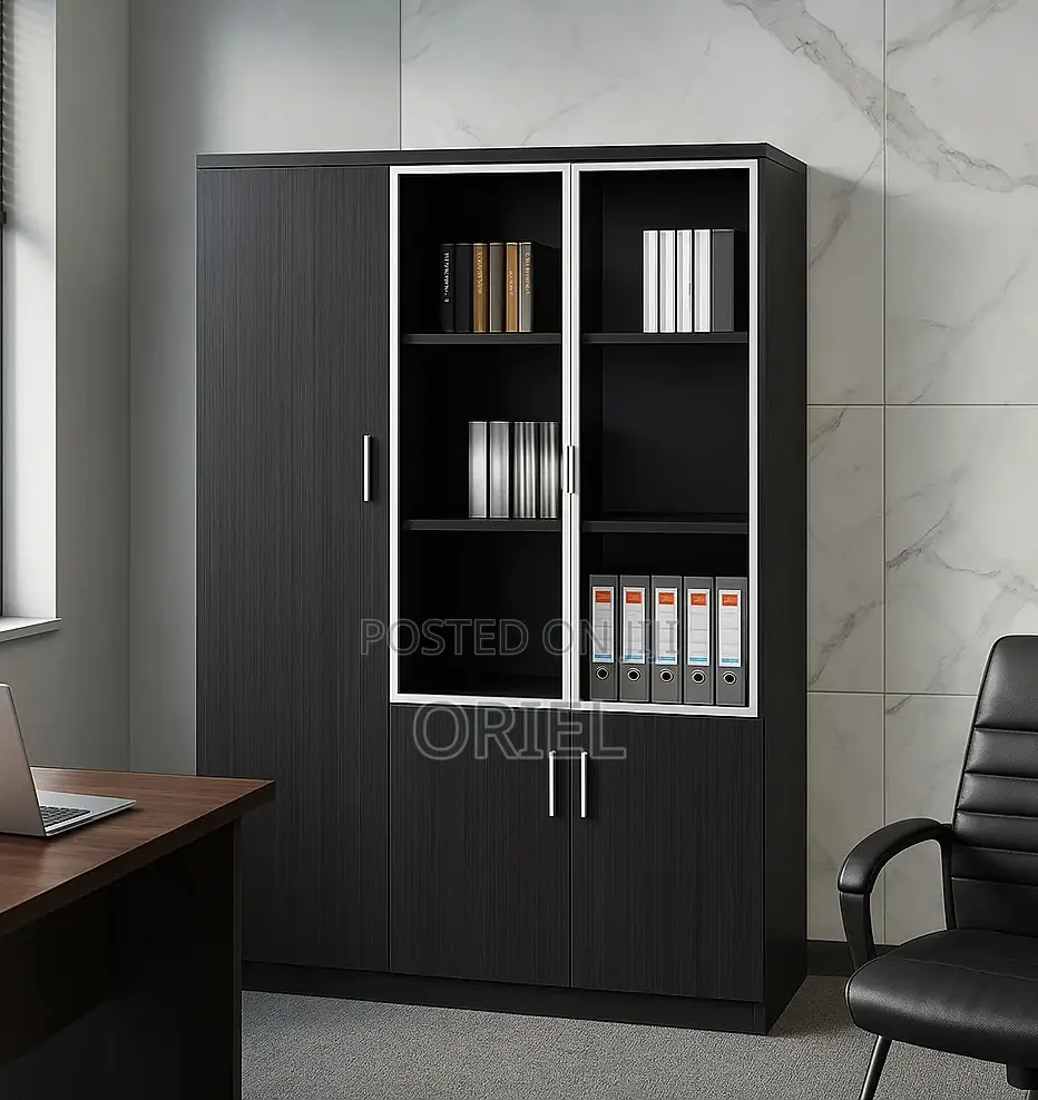 Modern Office Cabinet : Office 3-Door Wooden Cabinet