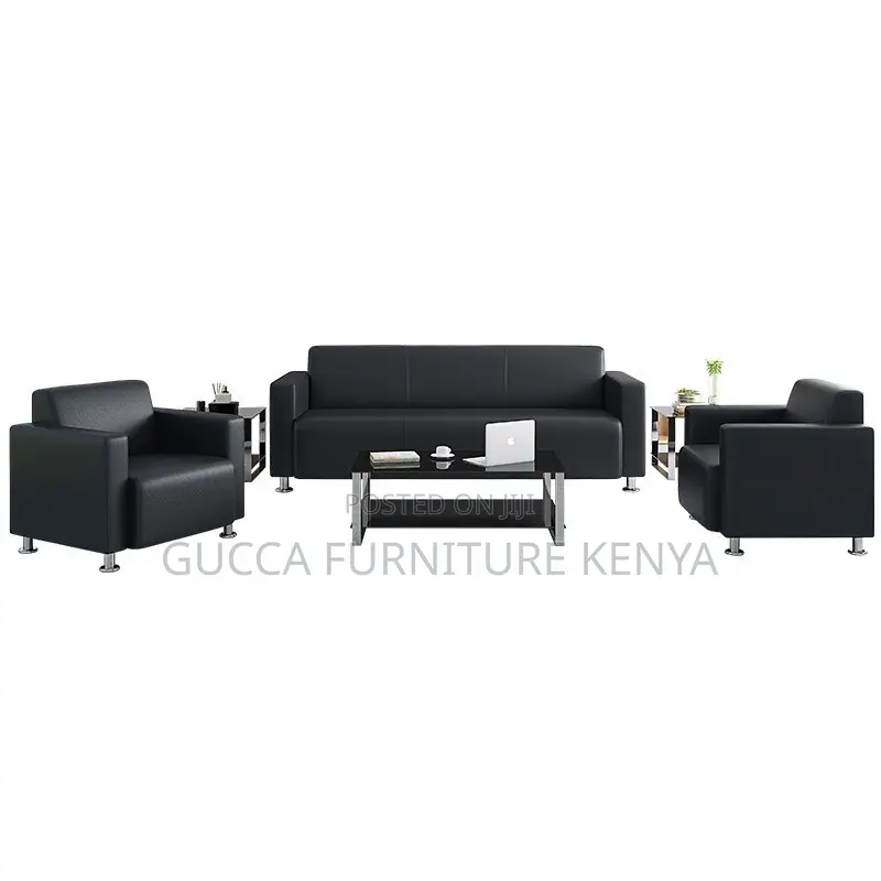 5-seater Leather Upholstered Office Sofa Set