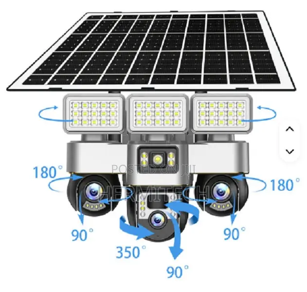 Triple Lens Solar Powered 4g Wifi Enabled CCTV Camera