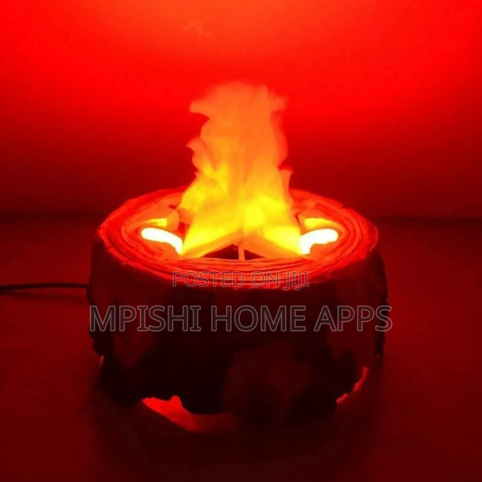 Electric Wooden Tree Stump Fireplace