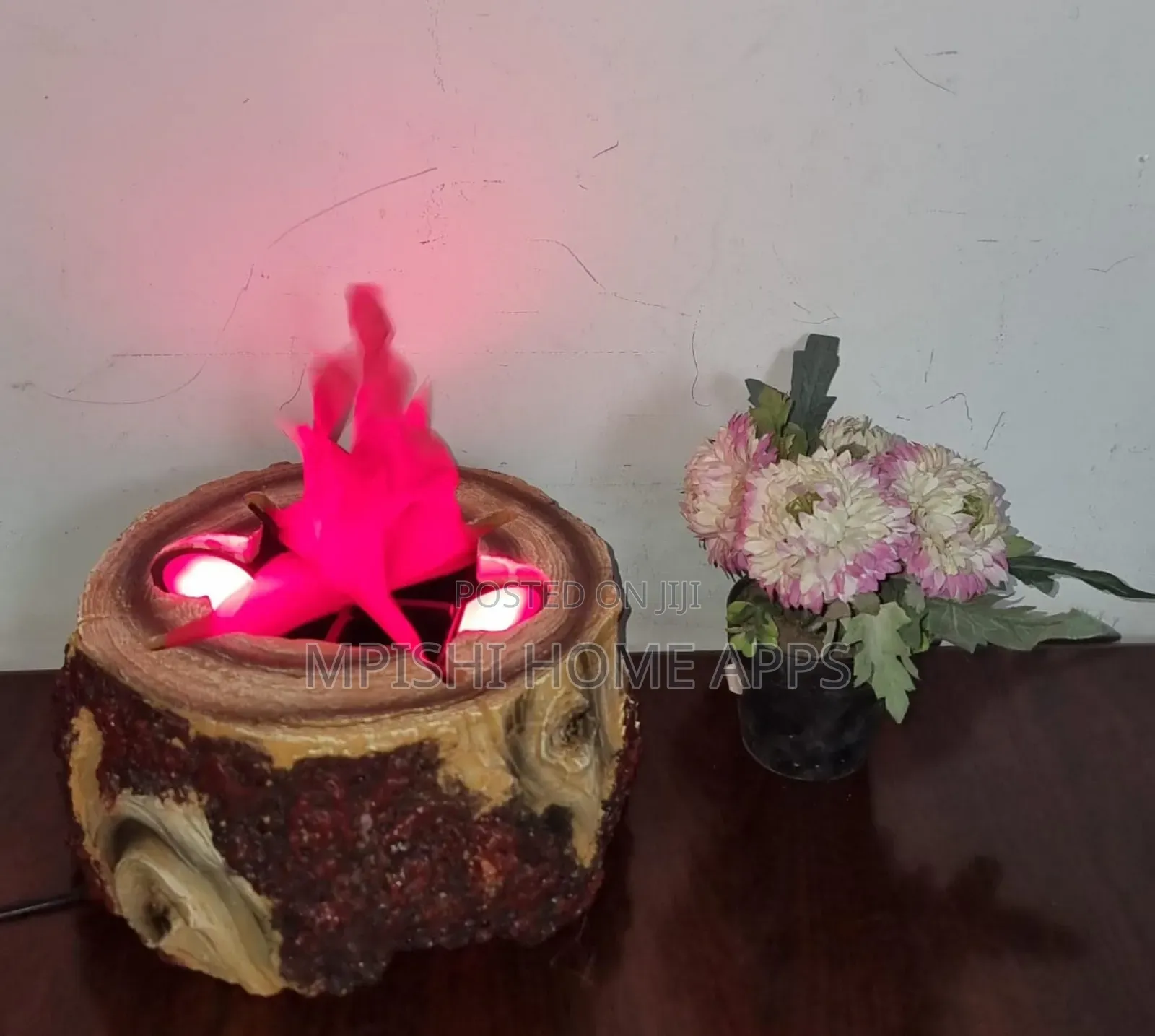 Electric Wooden Tree Stump Fireplace