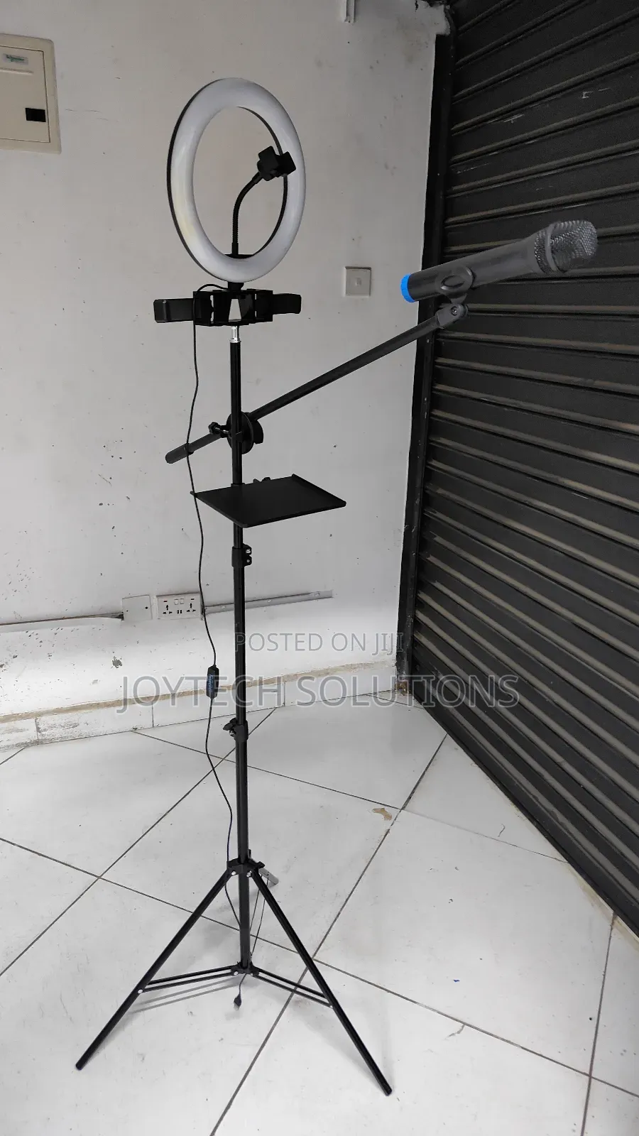 Microphone Advanced Stand ( With Ringlight ) Dual Phone Holder
