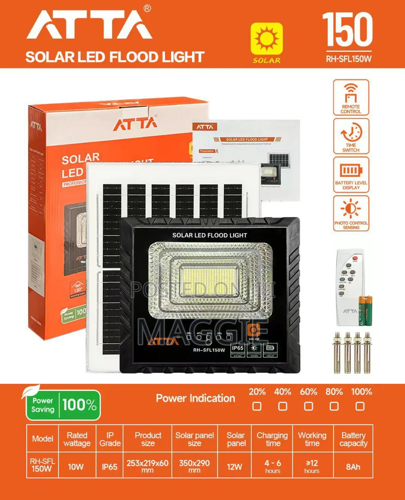 Atta Solar Led Floodlight 150w