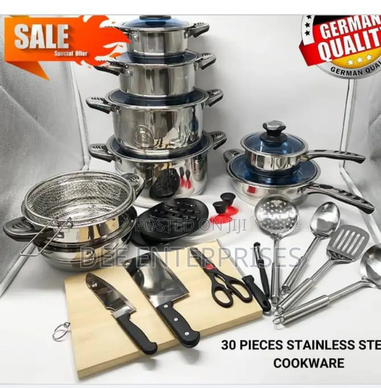30pcs Marwa Stainless Steel Cookware Set