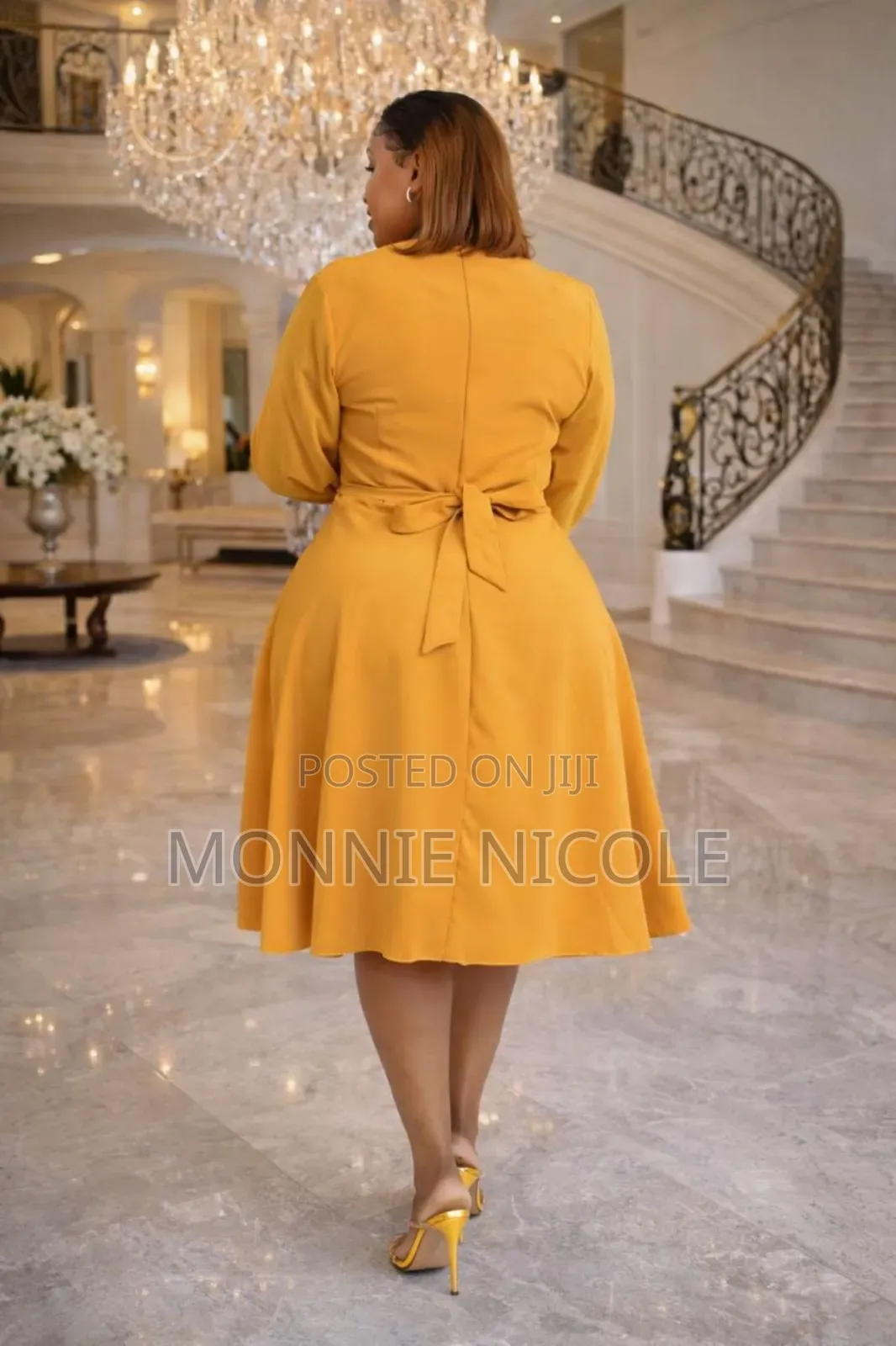 Classy Mustard Breastfeeding Friendly Dress