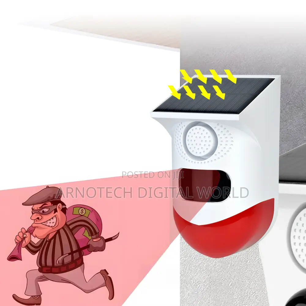 Strobe Light Sound Alarm With Remote Solar Security System