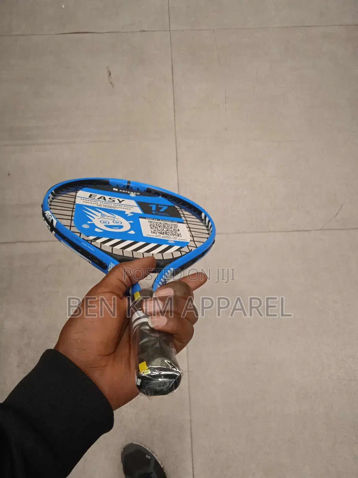 Kids Begginers Tennis Racket Size 17" Blue Under 100cms Tall Height