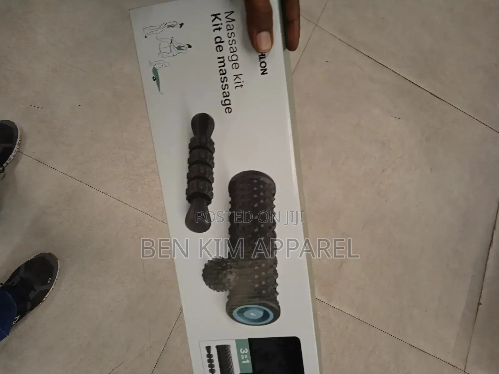 Massage Kit 3 in 1 Pack Roller, Stick and Ball Black Hard Foam