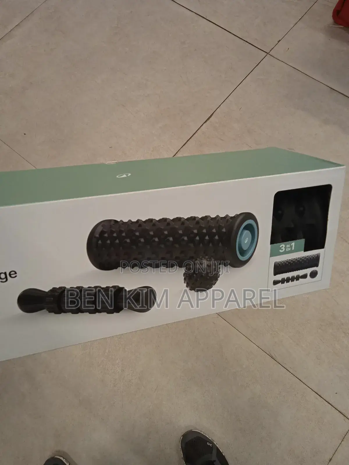 Massage Kit 3 in 1 Pack Roller, Stick and Ball Black Hard Foam