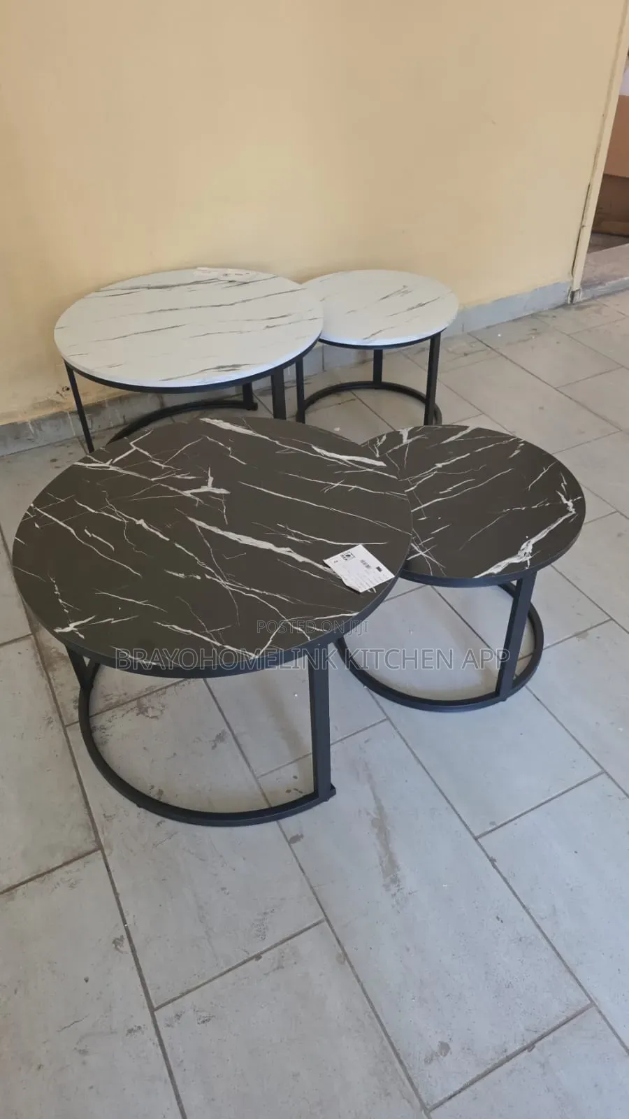 Nesting Coffee Table Marble Effect
