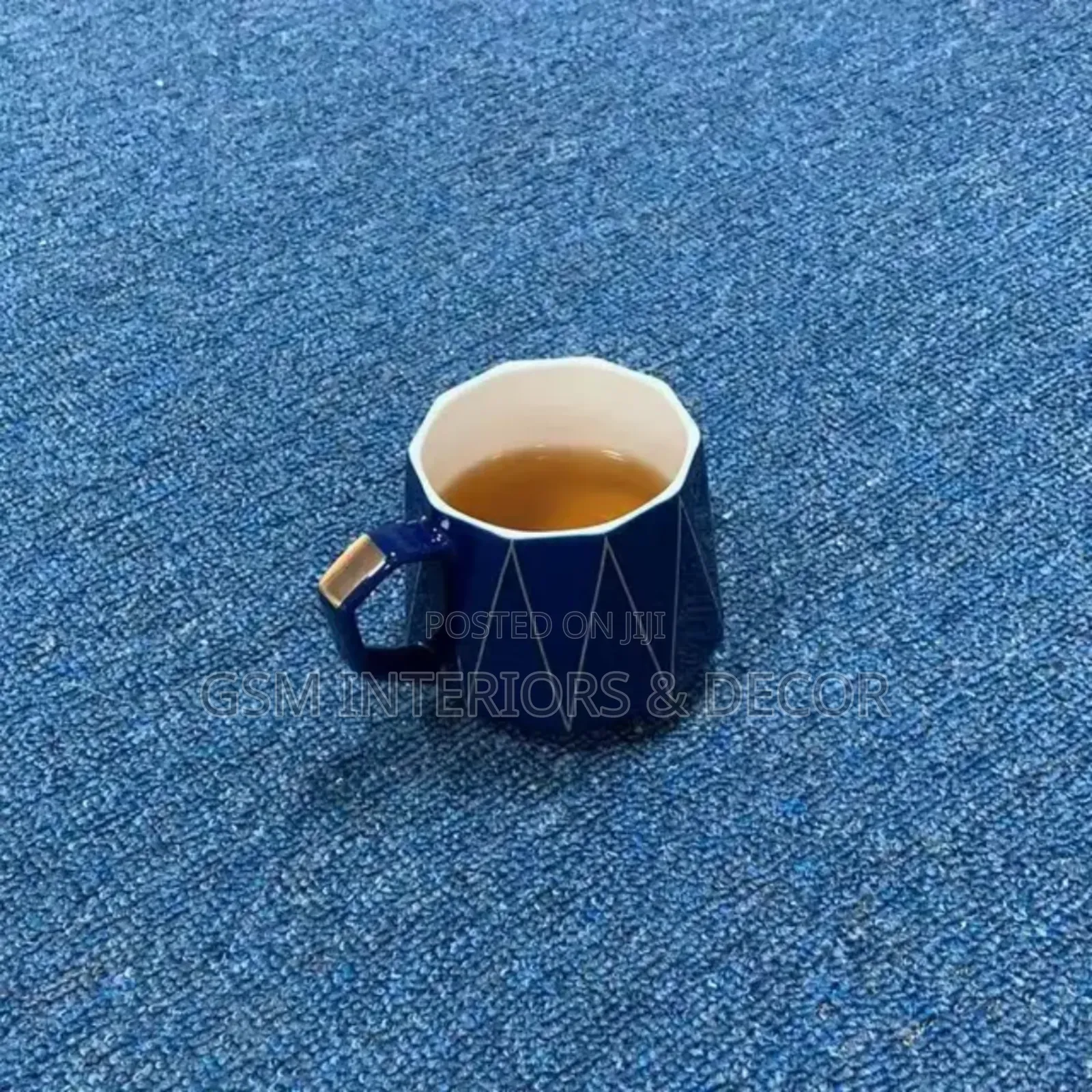 Ocean Blue Wall to Wall Carpets 4m Delta Check