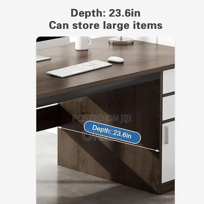 Office Desk : Modern Staff Desktop Desk With Drawers