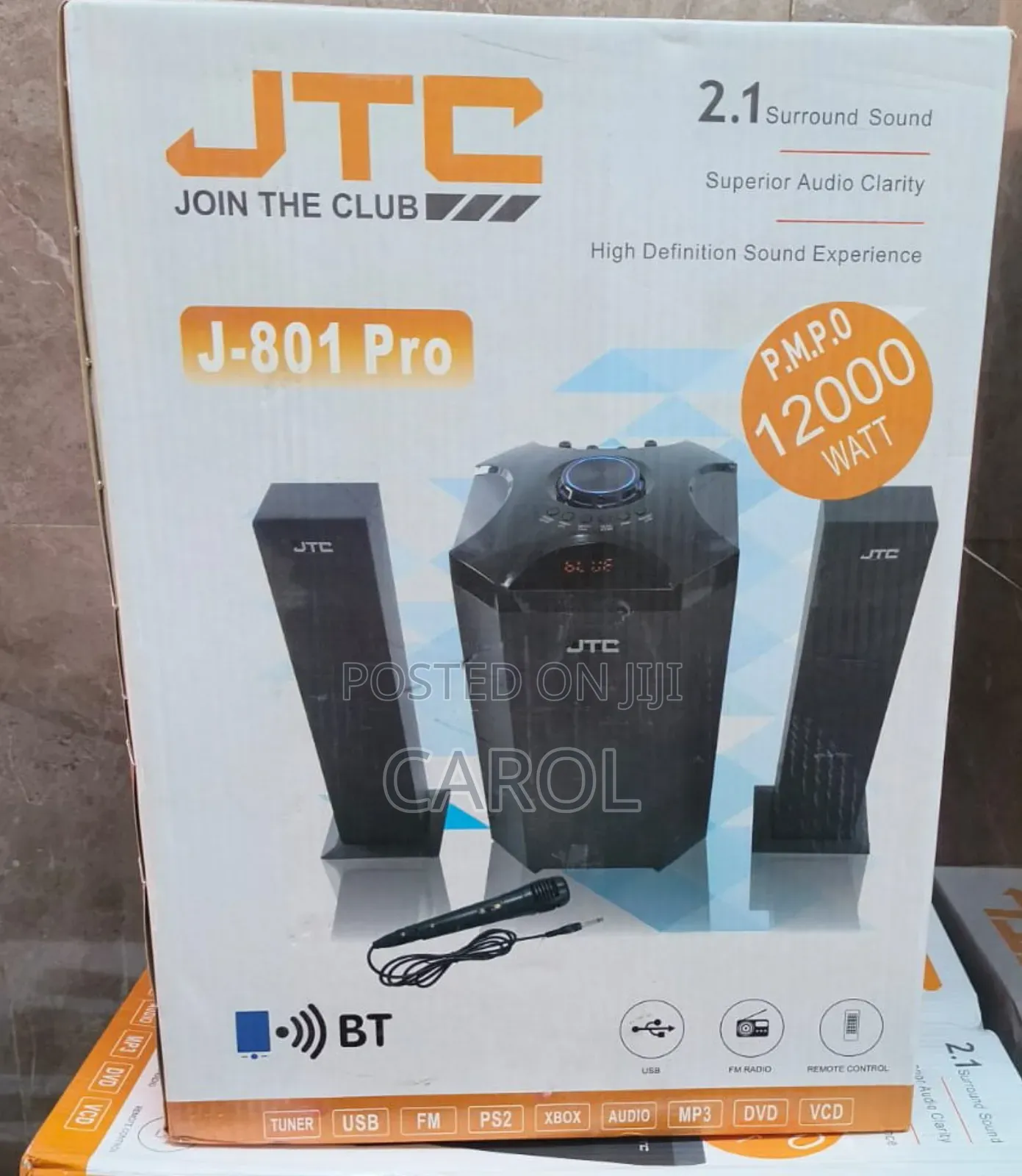 JTC Mtungi 2.1ch Hometheatre-Bt/Fm/Usb-12,000w-System