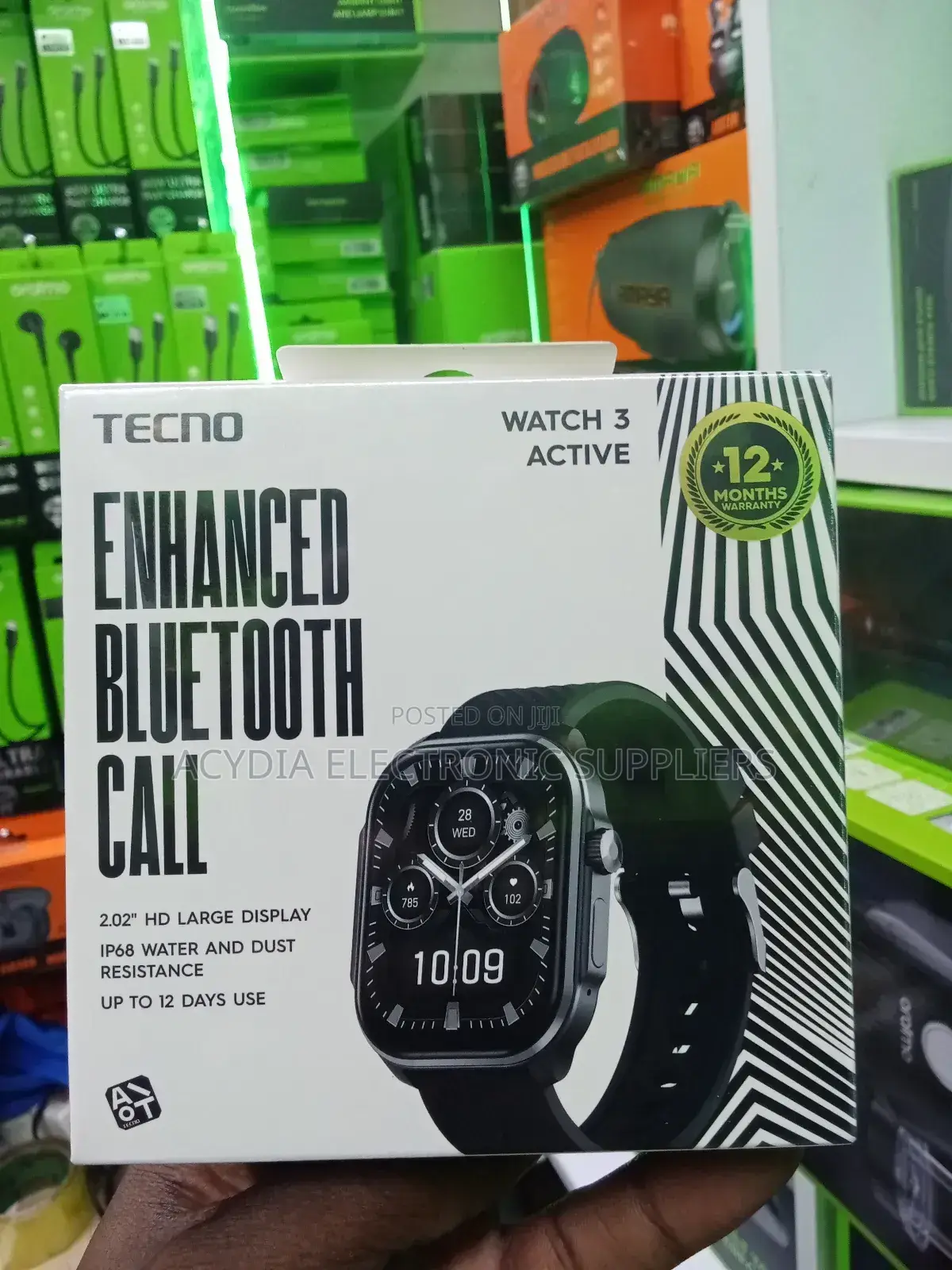 Tecno Watch 3 Active 2.02" Hd Display Ip68 Water Resistant
