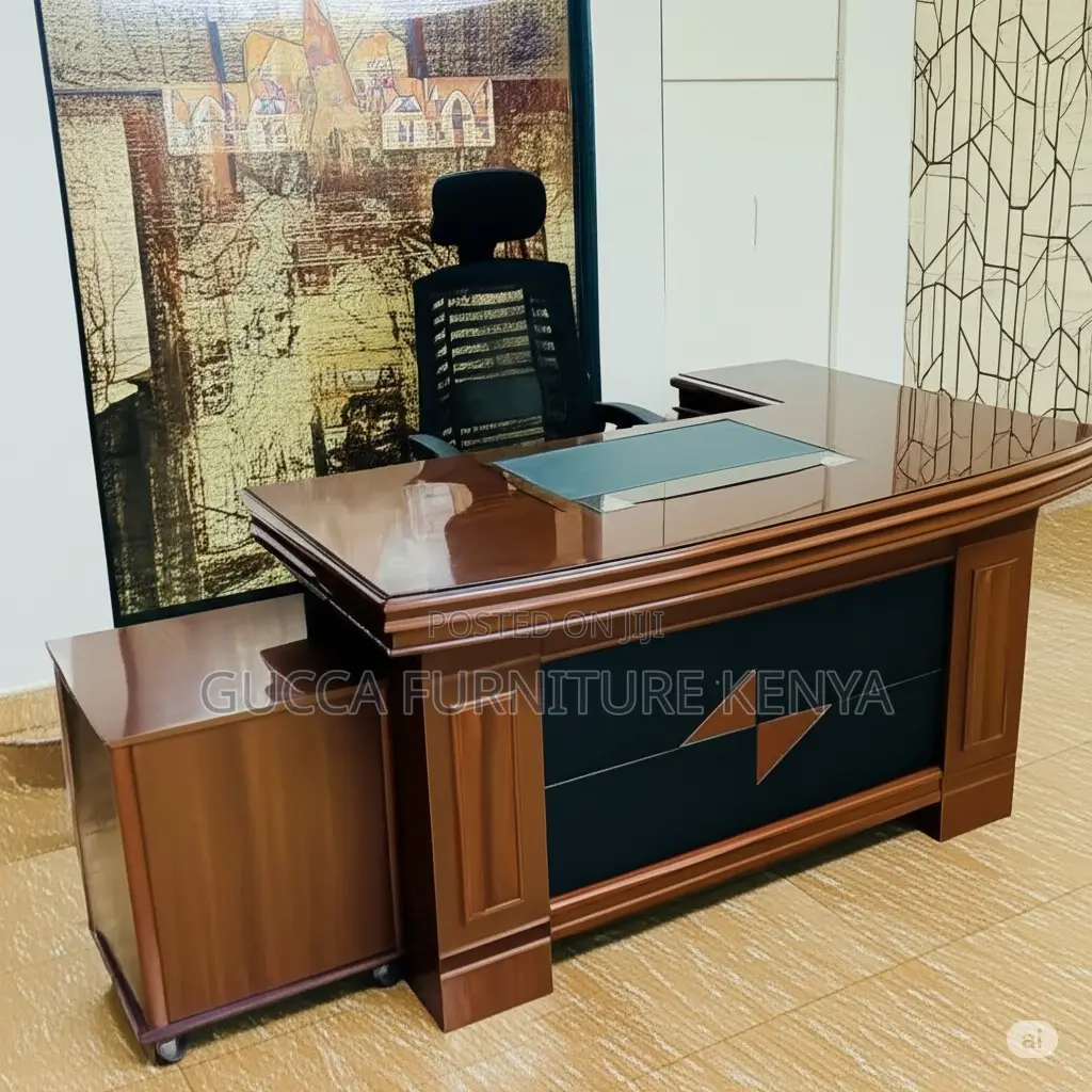 1.4 Meters Executive Mahogany L-shaped Desk