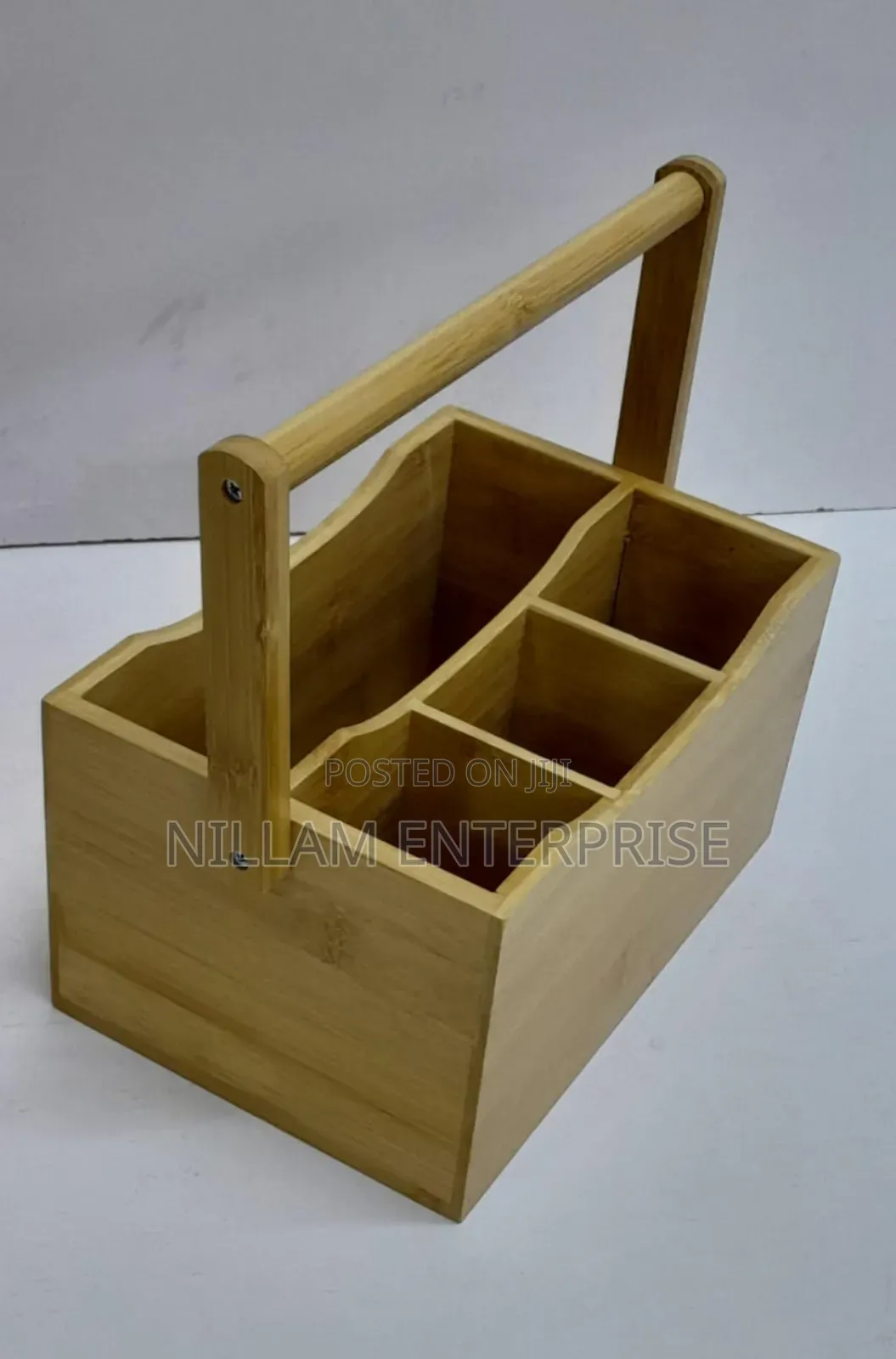 Portable Countertop/Kitchen Cutlery Organizer With Handle 
