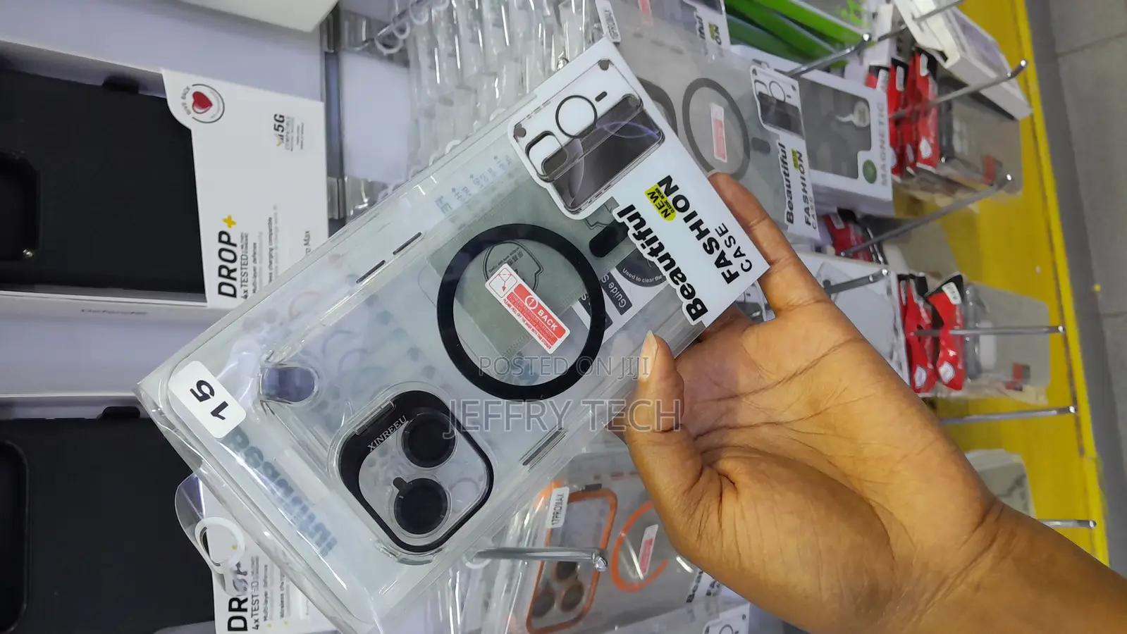 Misky iPhone 15 Dual-Color Clear Acrylic Magsafe Case With Lense Stand