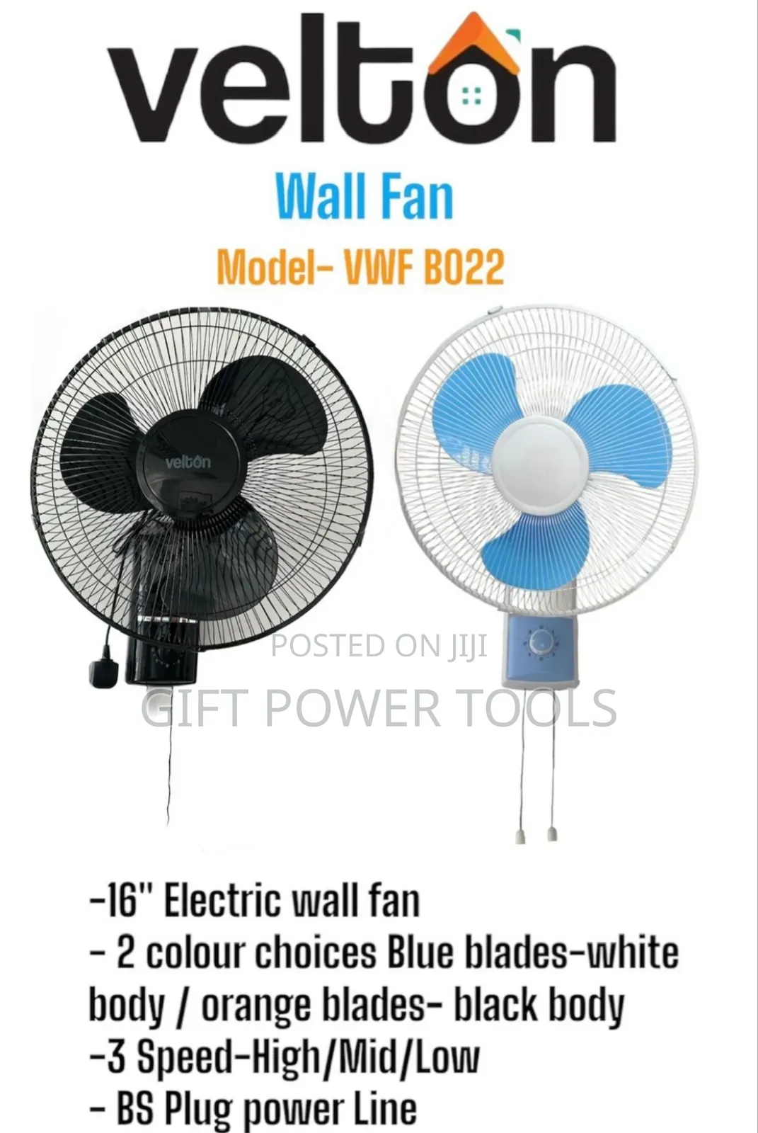 Wallmount Fan/Electric 16"Wall Fan