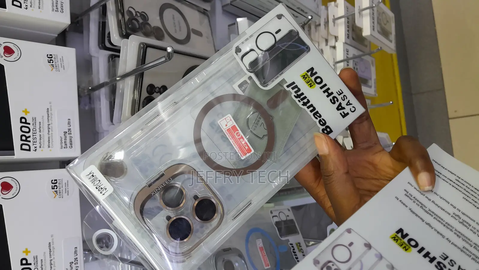 Ofsea iPhone 13 Pro Max Dual-Color Magsafe Clear Case With Lens Stand