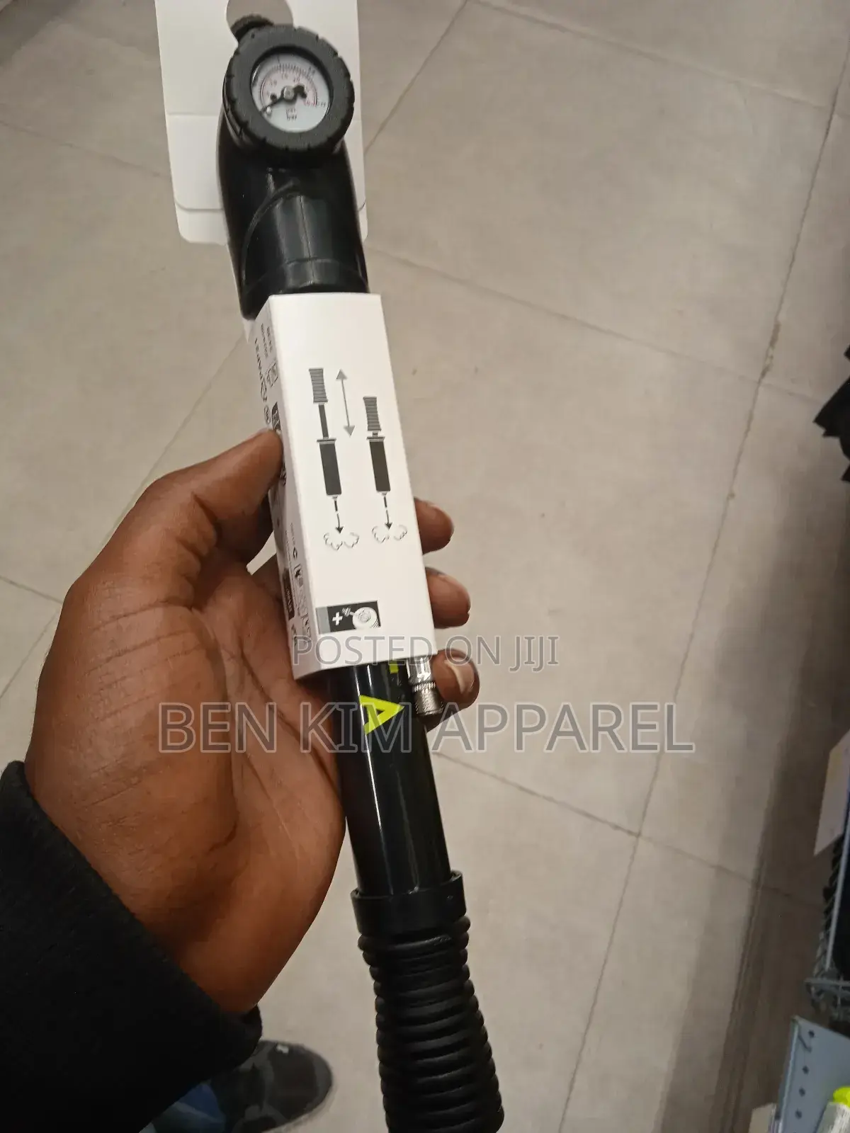 Double Action Hand Ball Pump With Psi Bar Gauge and Hose.