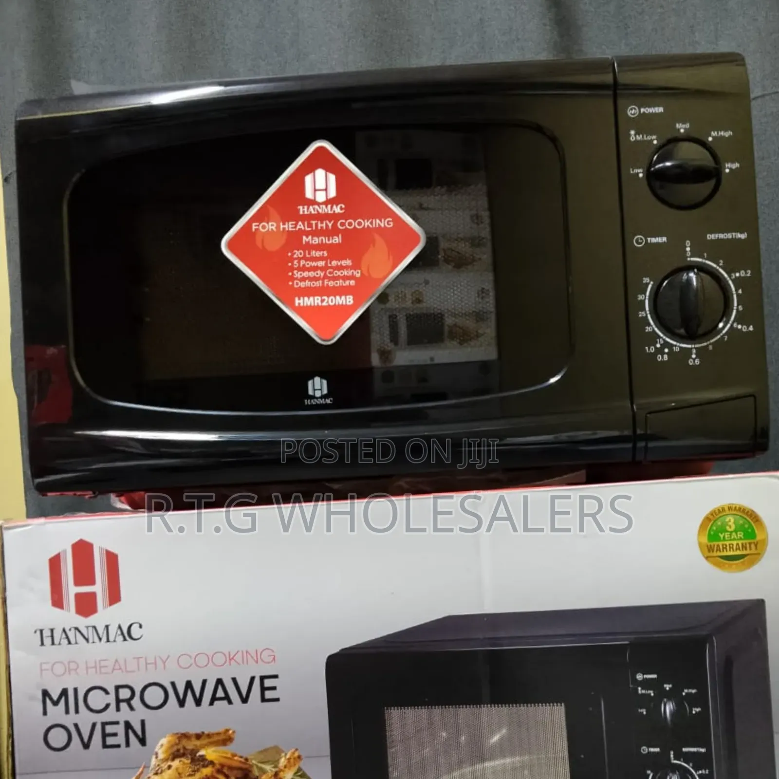 Hanmac 20 L Manual Microwave (Black White) – 3‐Year Warranty