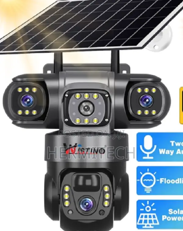 4g Sim Card Solar Camera Three Lens PTZ Humanoid Tracking