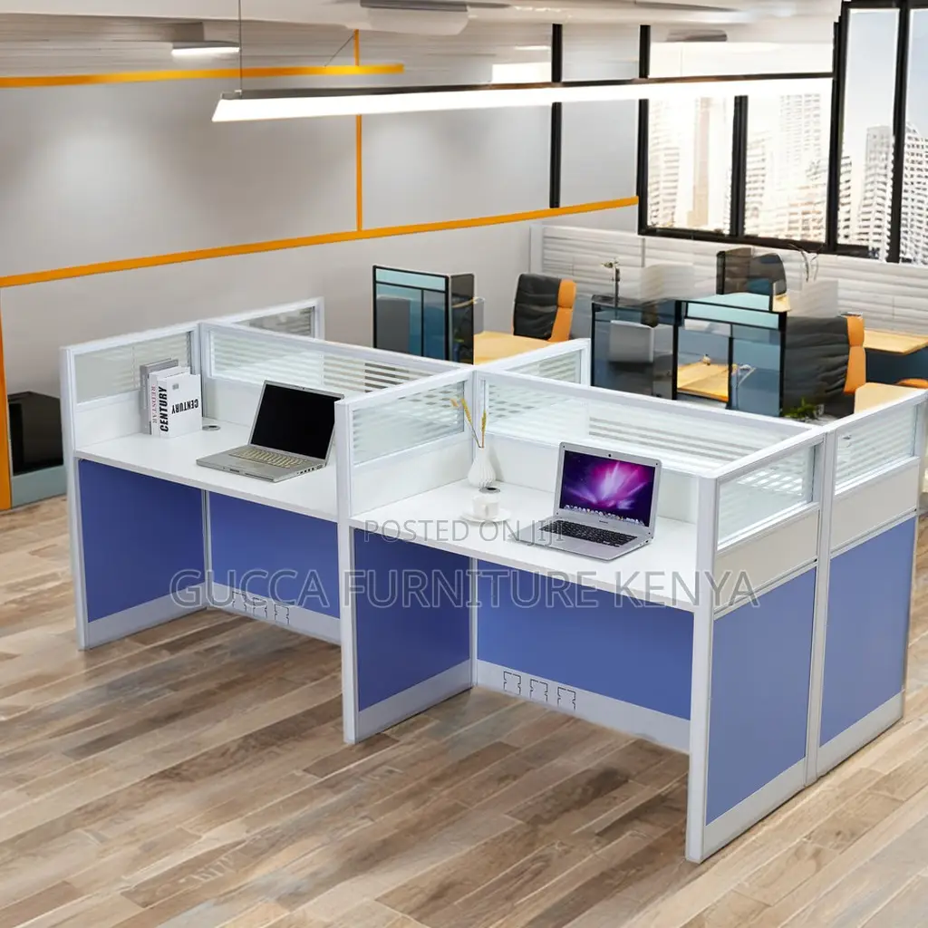Brown 4-seater Modular Office Workstation