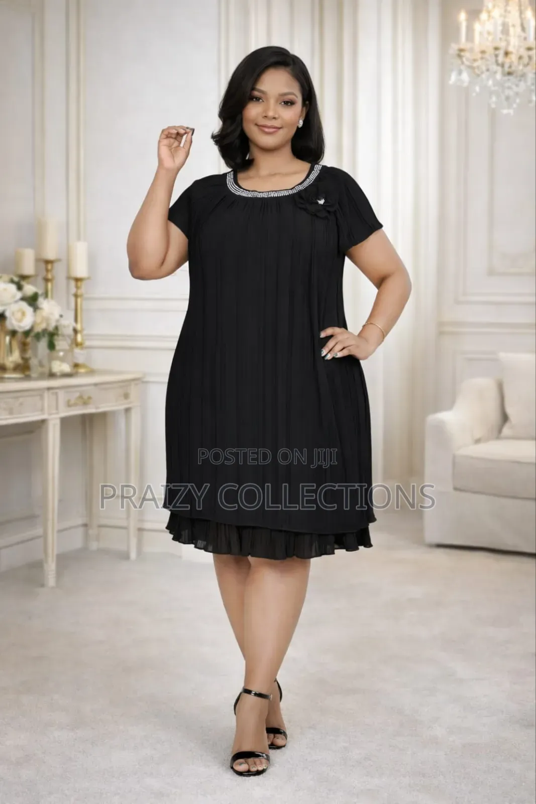 Soft Pleated Chiffon Dress