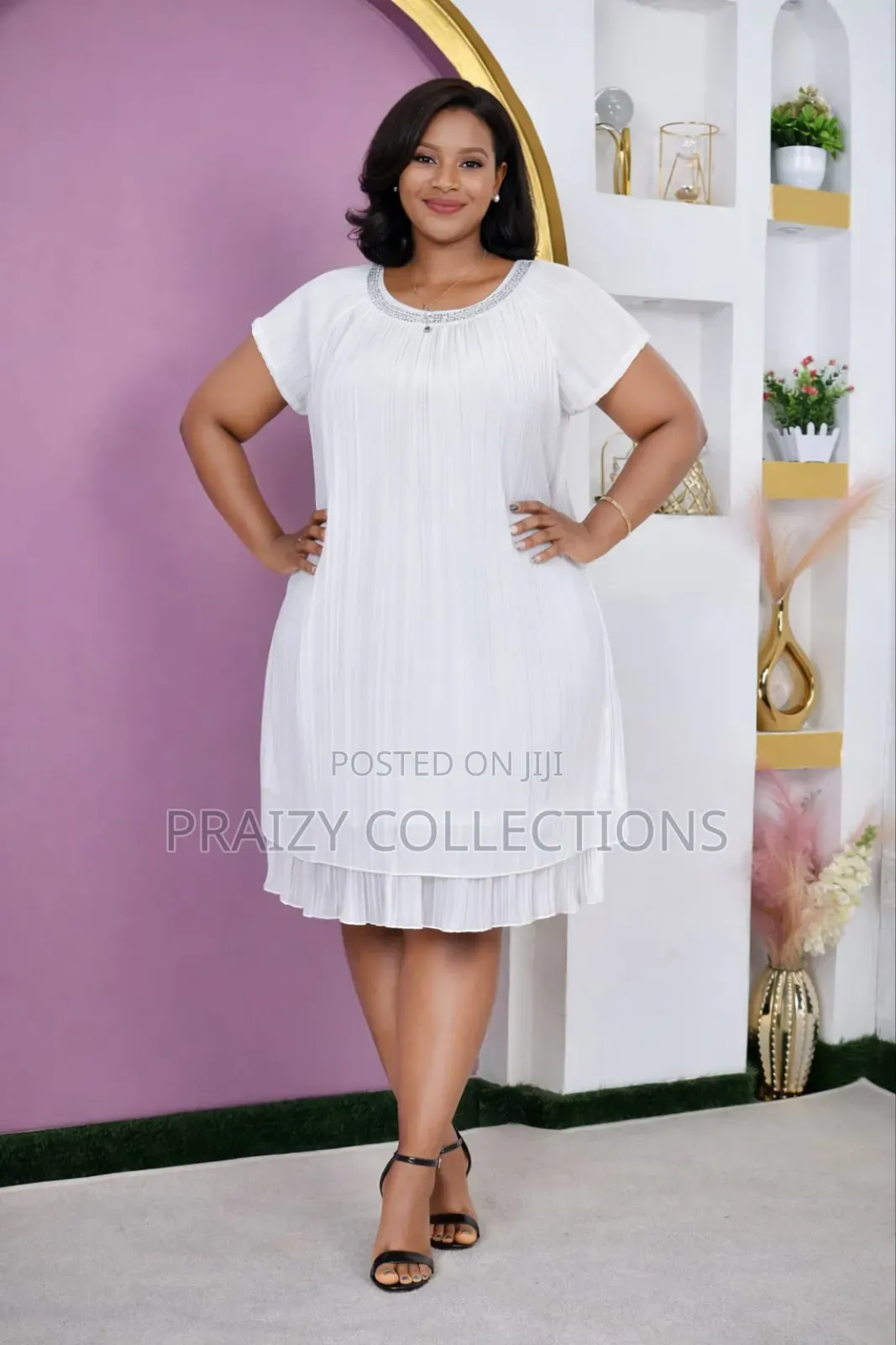 Soft Pleated Chiffon Dress
