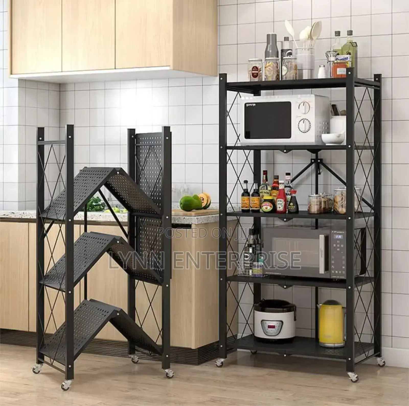 *Big Size Foldable Kitchen Rack With Wheels*