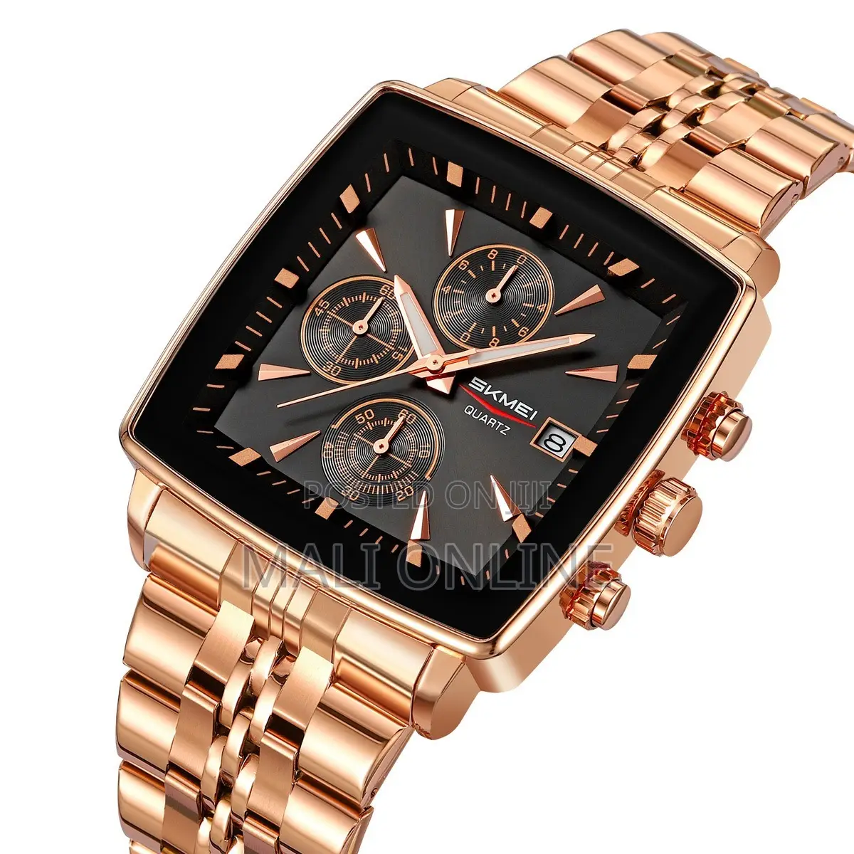 Skmei 2434 Chronograph Quartz Watch for Men Stainless Steel Band Water